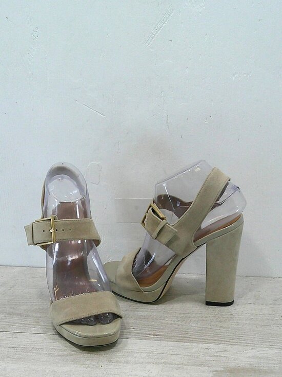 Calvin Klein Shoes - Calvin Klein Bette Clay / Greyish Platform Open-toe Sandals Block Heel Size 7